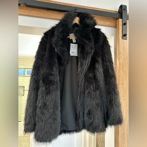 H&M Black Teddy Jacket NWT